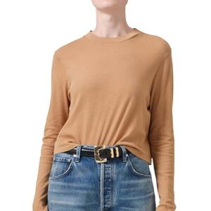Citizens Of Humanity Sabine cropped Camel Long Sleeve Top